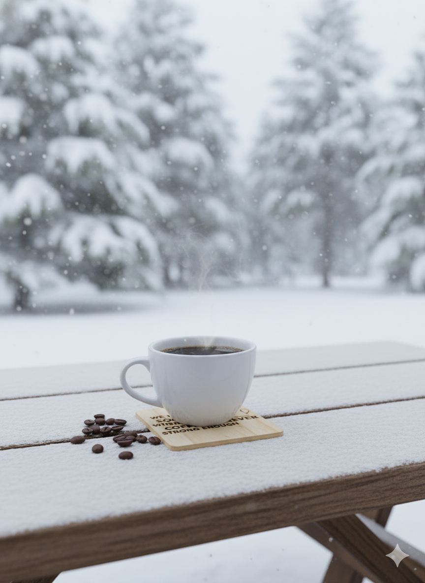 Society and Coffee - 4 set wooden drink coasters